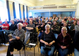 Försvara strejkrätten mötet 180411 framifrån
